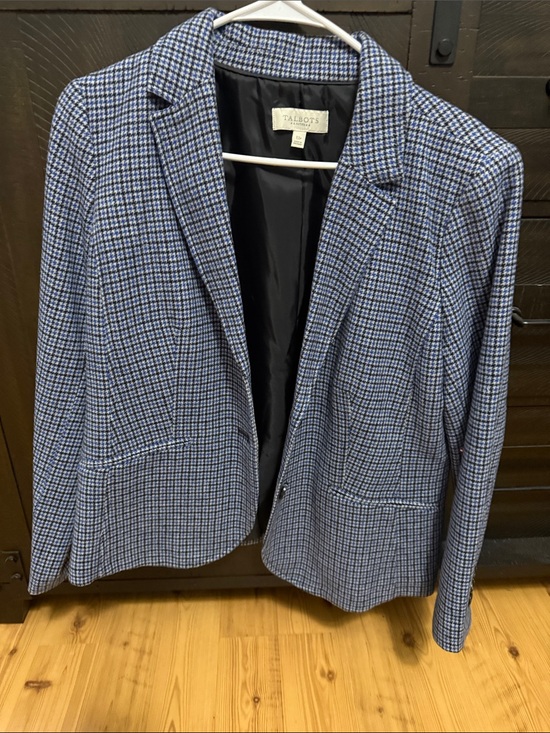 Talbots Jackets & Blazers - Talbots Blue and White Houndstooth Tailored Blazer
